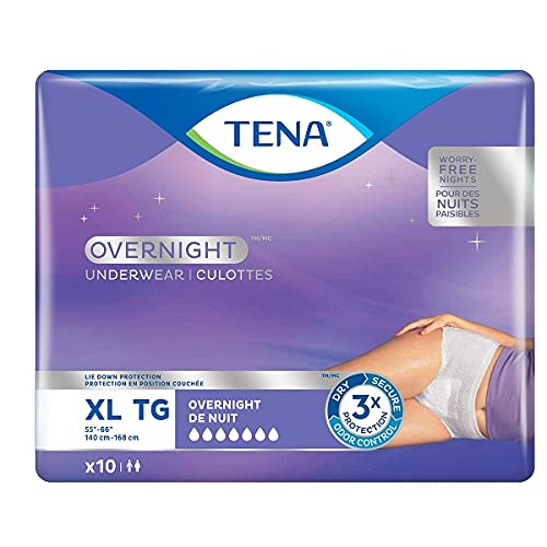 Tena Incontinence Underwear for Overnight, Unisex, Large, 11 Count