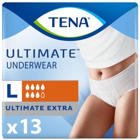 Tena Incontinence Underwear for Overnight, Unisex, Large, 11 Count