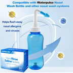 Waterpulse 60 Nasal Rinse Packets,Effective Neti Pot Salt Packets,Nasal Rinse Salt Packets Individually Wrapped - Convenient Solution for Sinusitis, Allergies and Cold Relief
