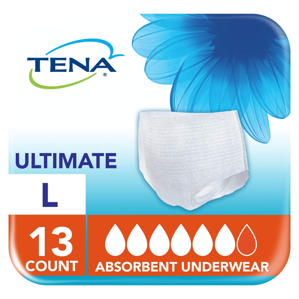 Tena Incontinence Underwear for Overnight, Unisex, Large, 11 Count