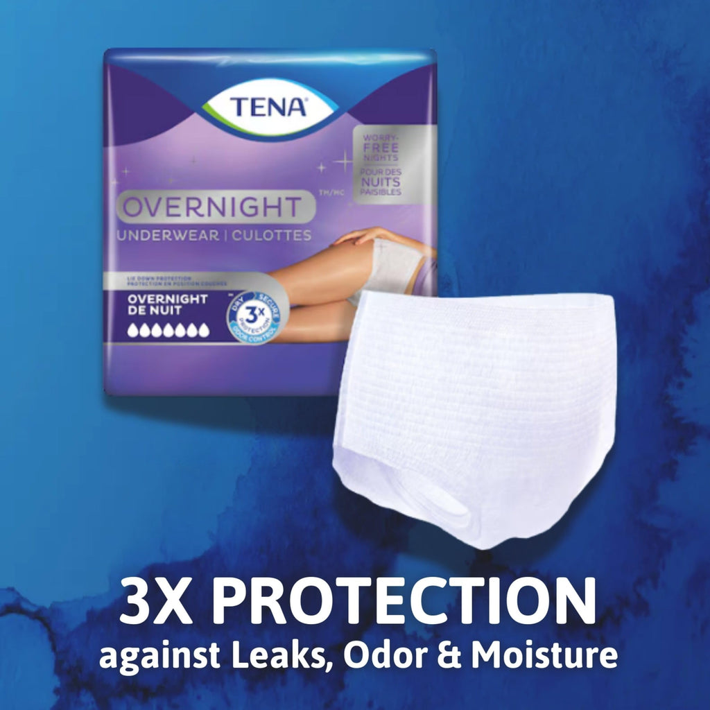 Tena Incontinence Underwear for Overnight, Unisex, Large, 11 Count