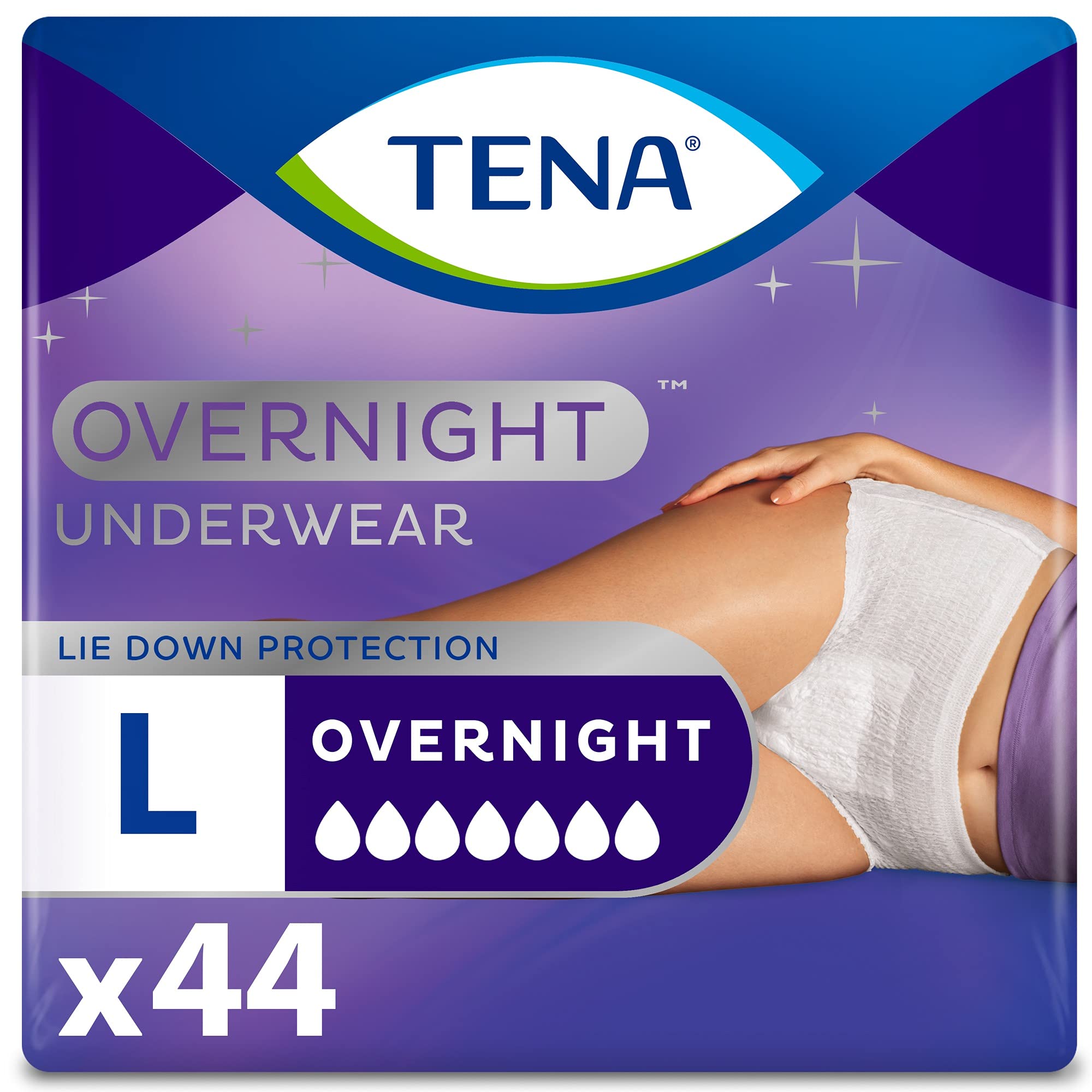 Tena Incontinence Underwear for Overnight, Unisex, Large, 11 Count