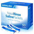 Waterpulse 60 Nasal Rinse Packets,Effective Neti Pot Salt Packets,Nasal Rinse Salt Packets Individually Wrapped - Convenient Solution for Sinusitis, Allergies and Cold Relief