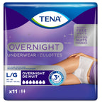 Tena Incontinence Underwear for Overnight, Unisex, Large, 11 Count