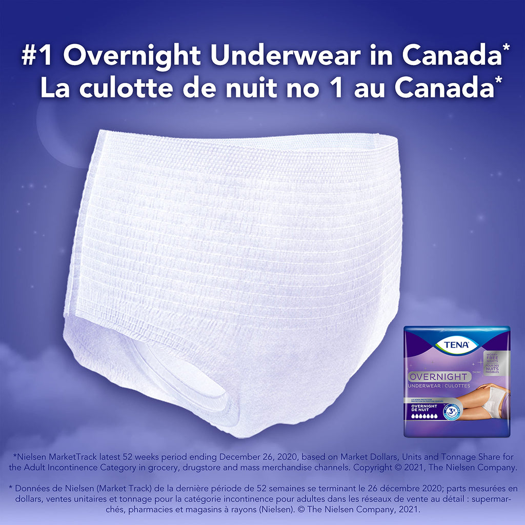 Tena Incontinence Underwear for Overnight, Unisex, Large, 11 Count
